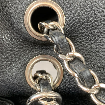 Quilted Double Gusset Washed Caviar black SHW