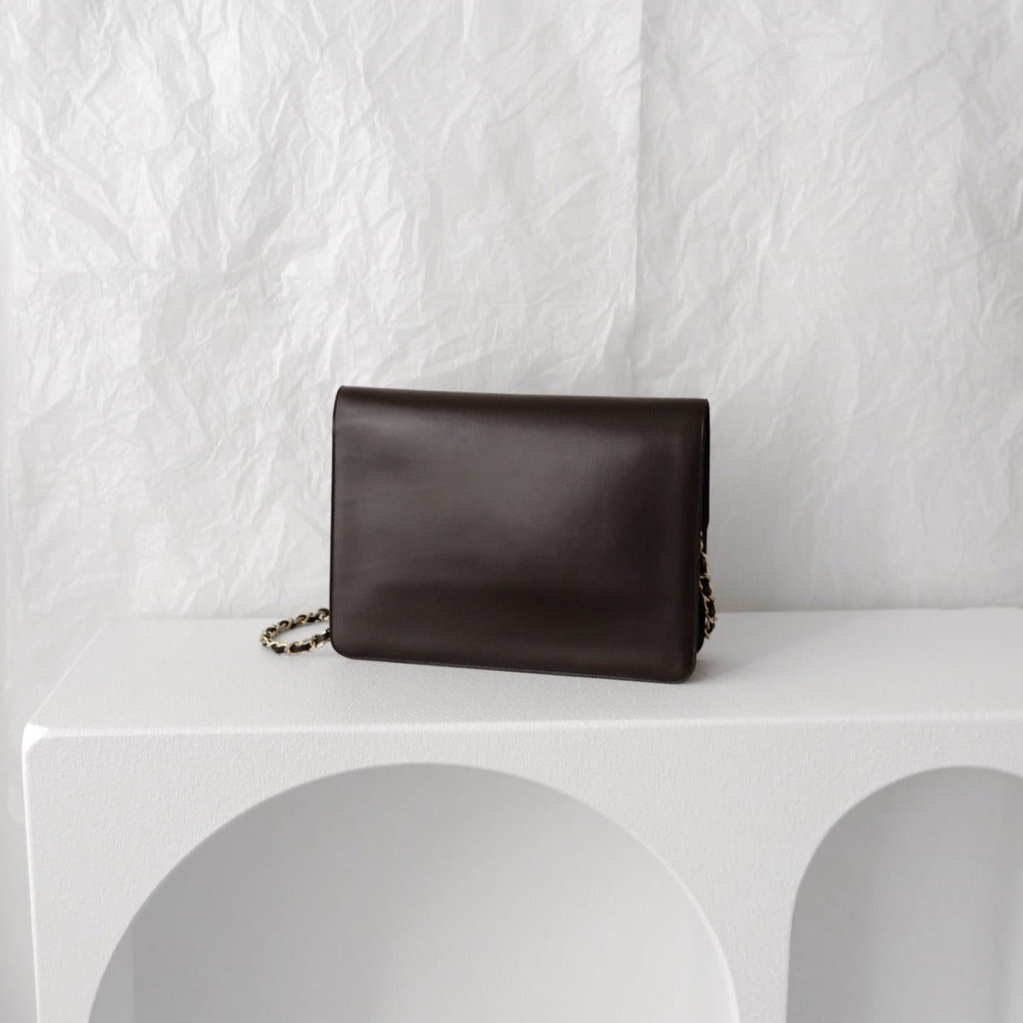 Chanel vintage box leather flap chain bag