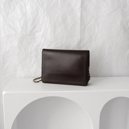 Chanel vintage box leather flap chain bag