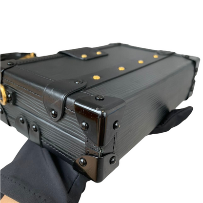 Louis-Vuitton Petite Malle Trunk Chest Black GHW