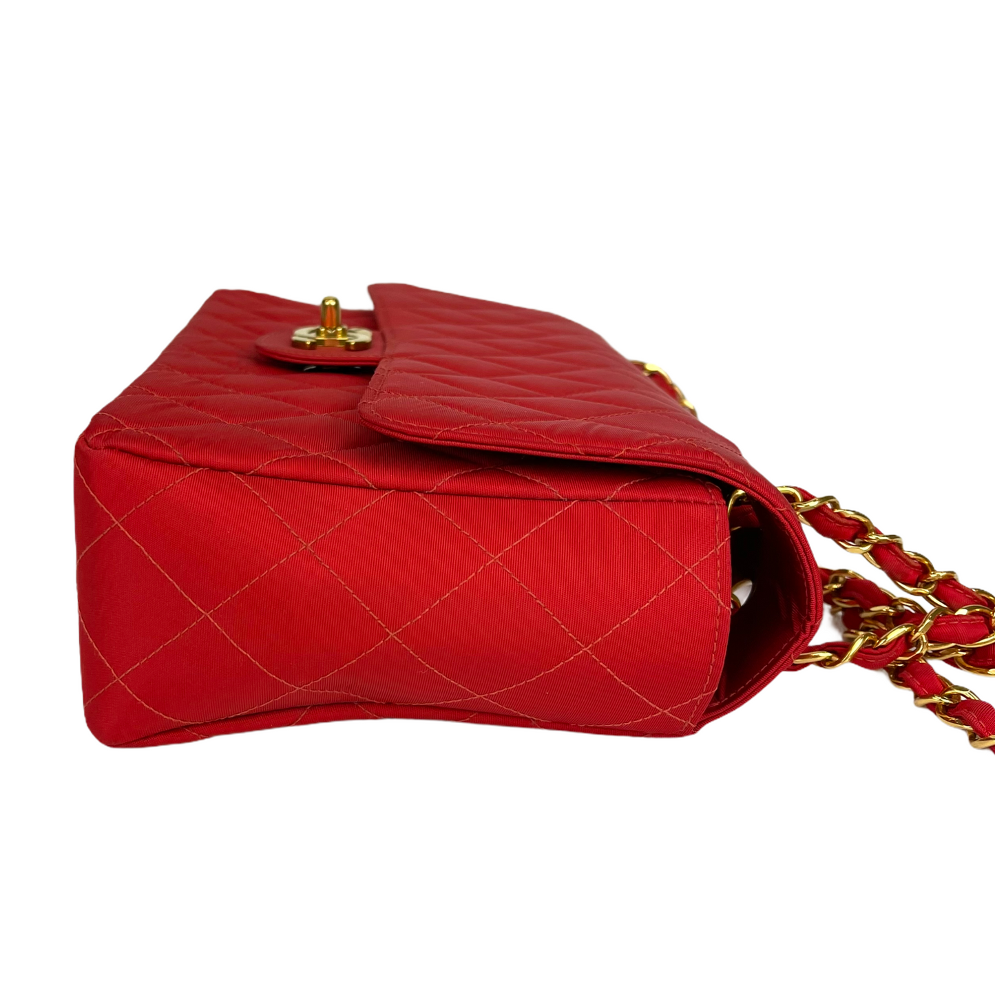 Vintage Medium CC Nylon Flap Bag in Red GHW