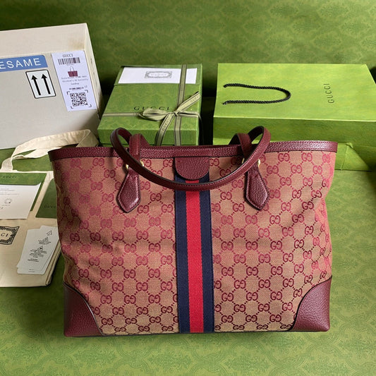 Gucci Ophidia Medium Tote With Web Bag