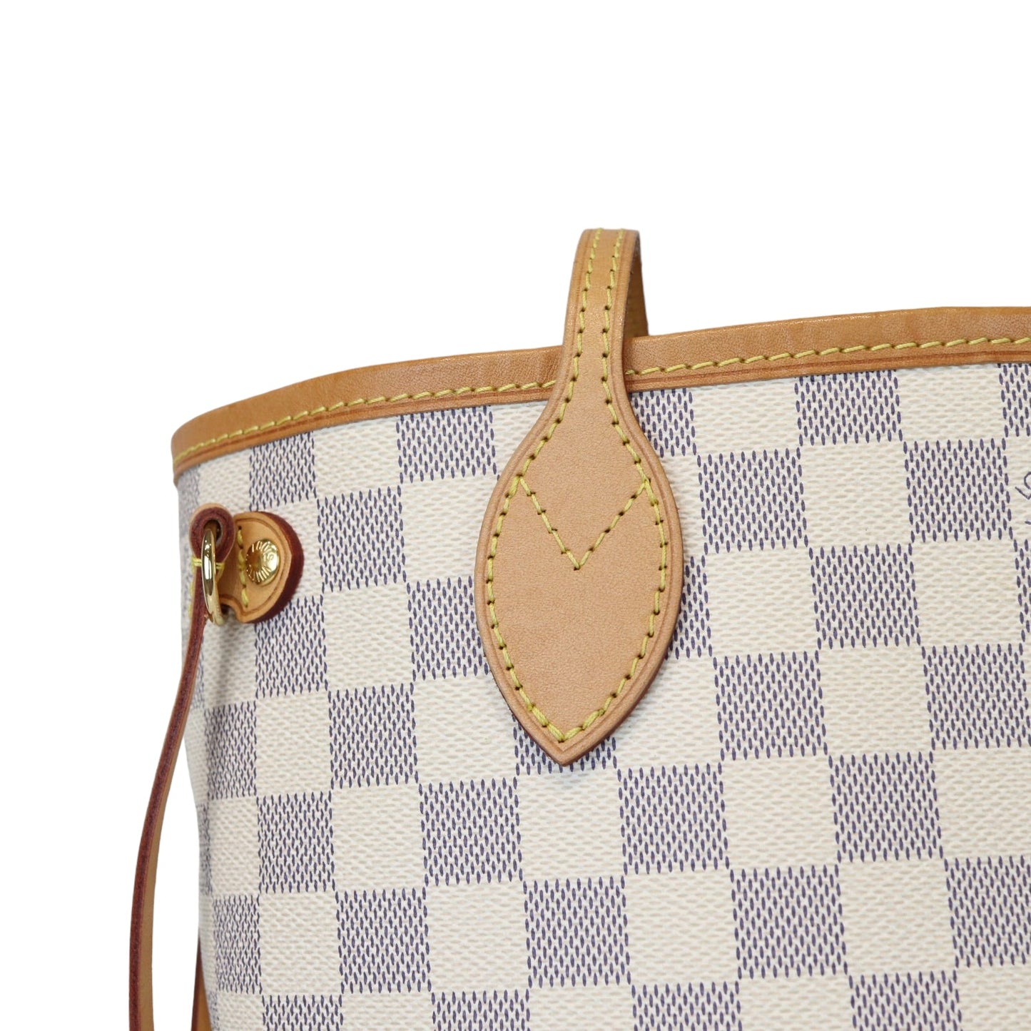 Louis-Vuitton Neverfull PM Damier Azure Canvas White GHW