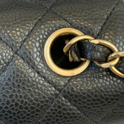 Mini Rectangle Flap Caviar Black GHW