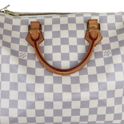 Louis-Vuitton Monogram Speedy Bandouliere 30 Damier Azure