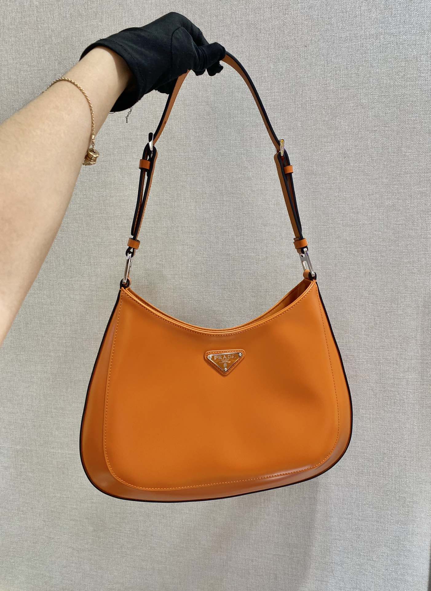 Prada Cleo brushed Leather Shoulder Bag