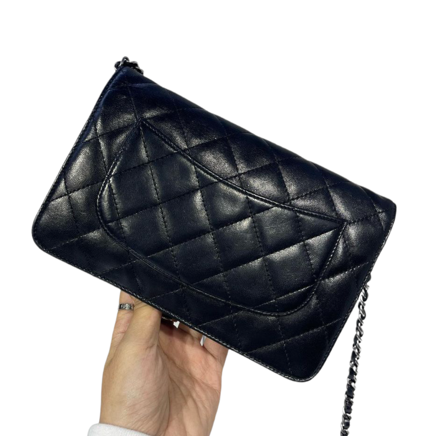 Classic Wallet on Chain Lambskin Black SHW