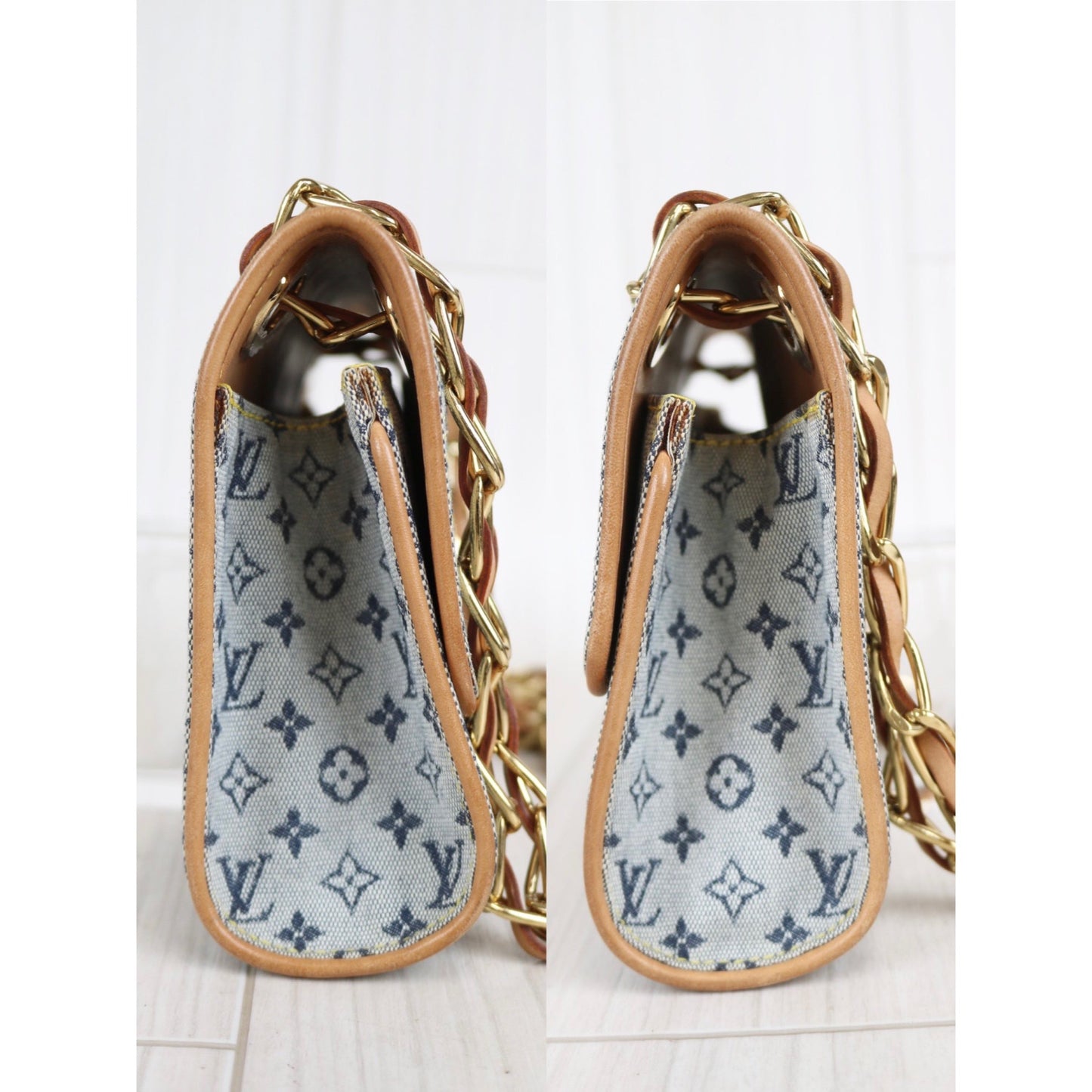 Rank AB ｜ LV Camille Blue Monogram Mini Canvas Shoulder Bag ｜030116
