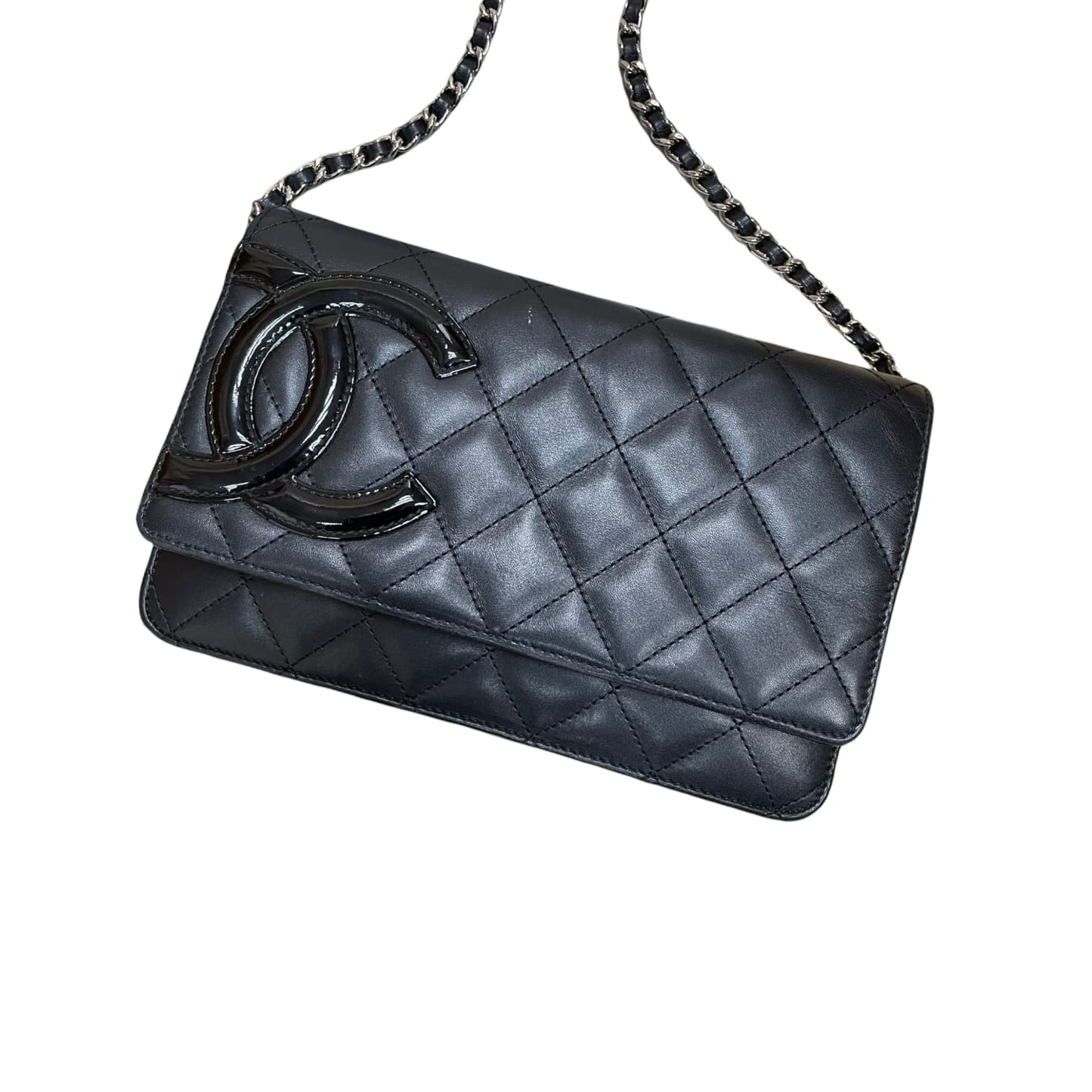 WOC Wallet on Chain Quilted Lambskin Black SHW