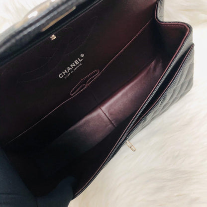 Classic Double Flap Jumbo Bag in Black Caviar with SHW