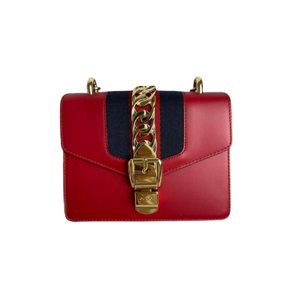 Gucci Sylvie Flap Mini Leather Red GHW
