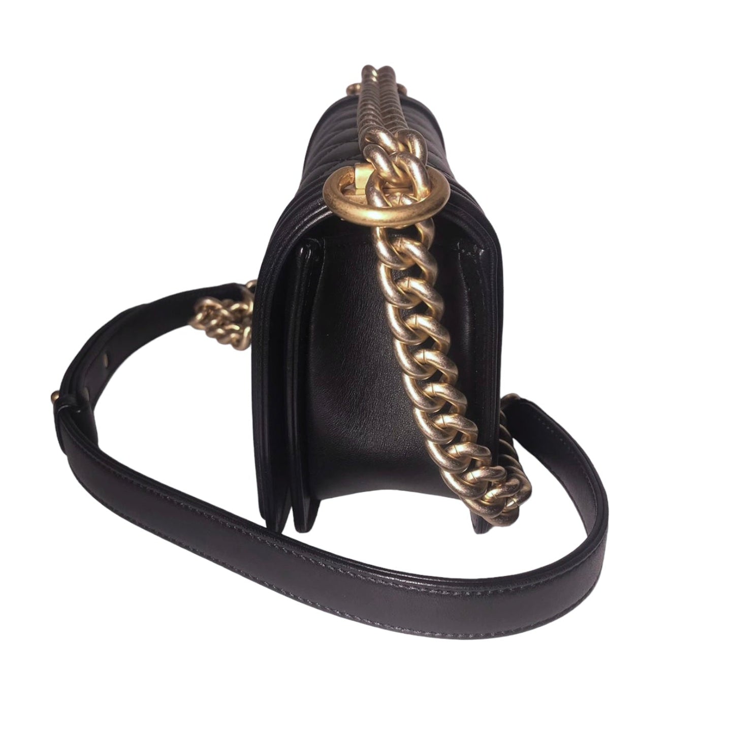 Small Boy Lambskin Black GHW