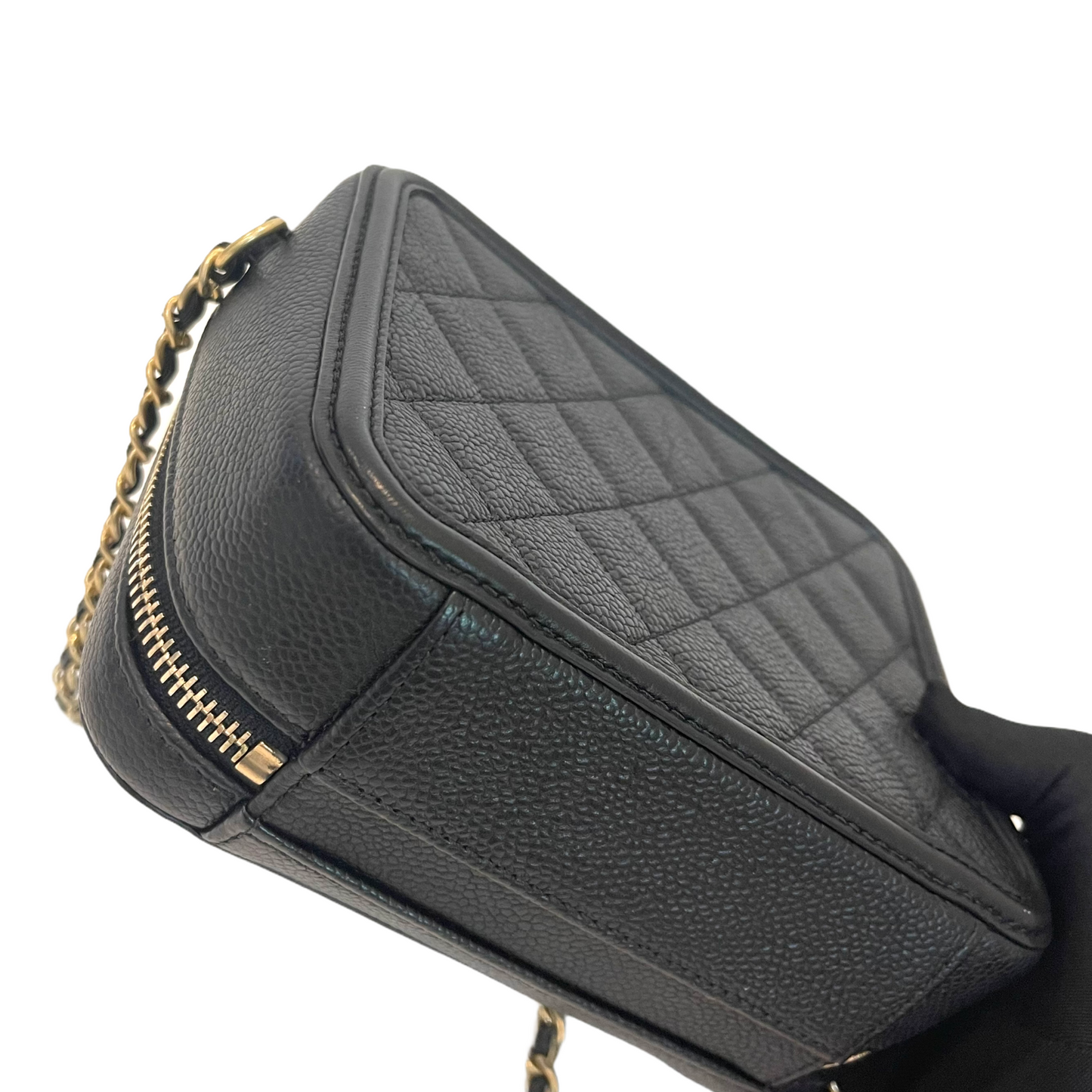 Filigree Vanity Case Caviar Small Black GHW