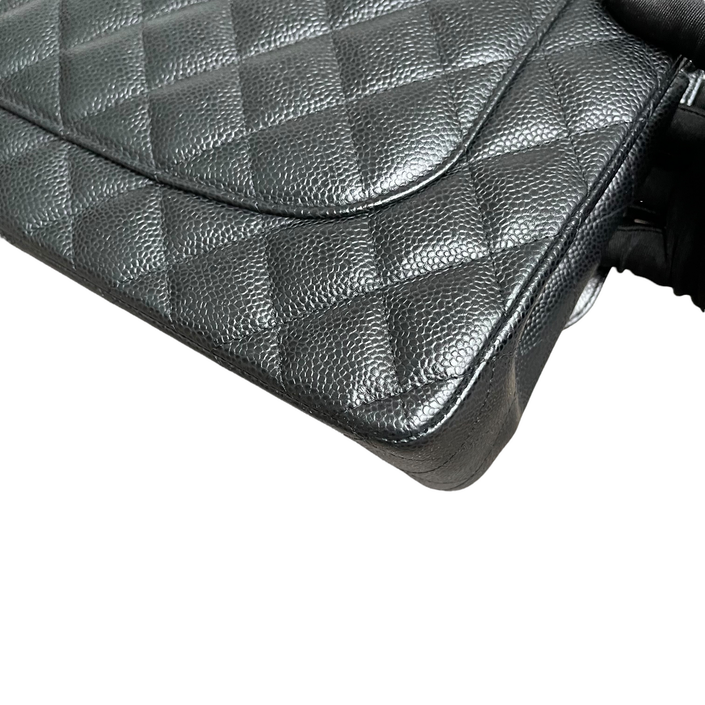 Jumbo Classic Double Flap Caviar Black SHW