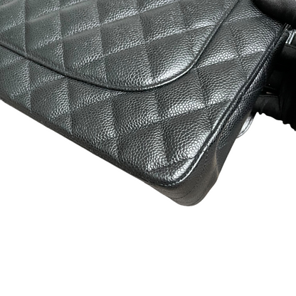Jumbo Classic Double Flap Caviar Black SHW