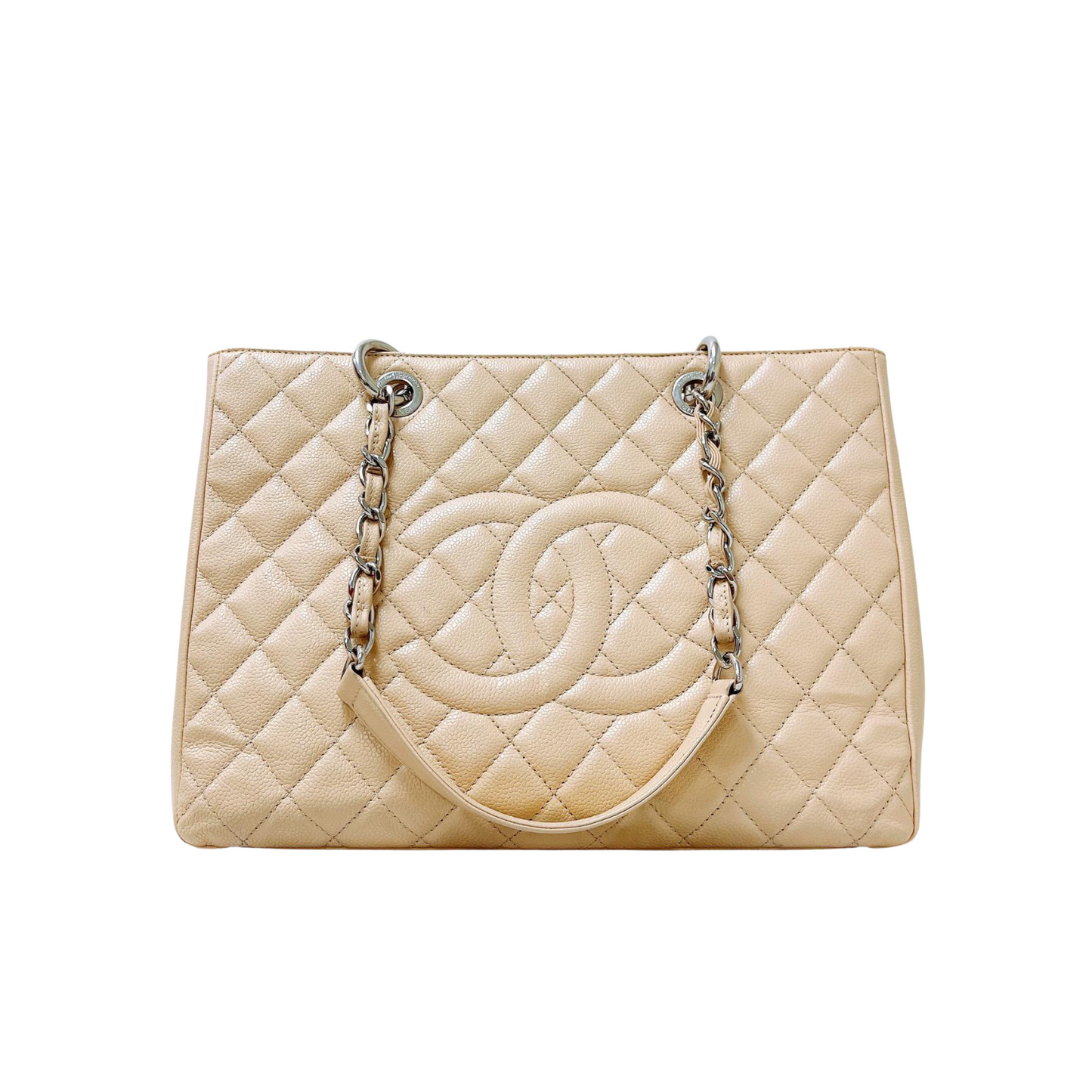 Grand Shopping Tote GST Beige SHW