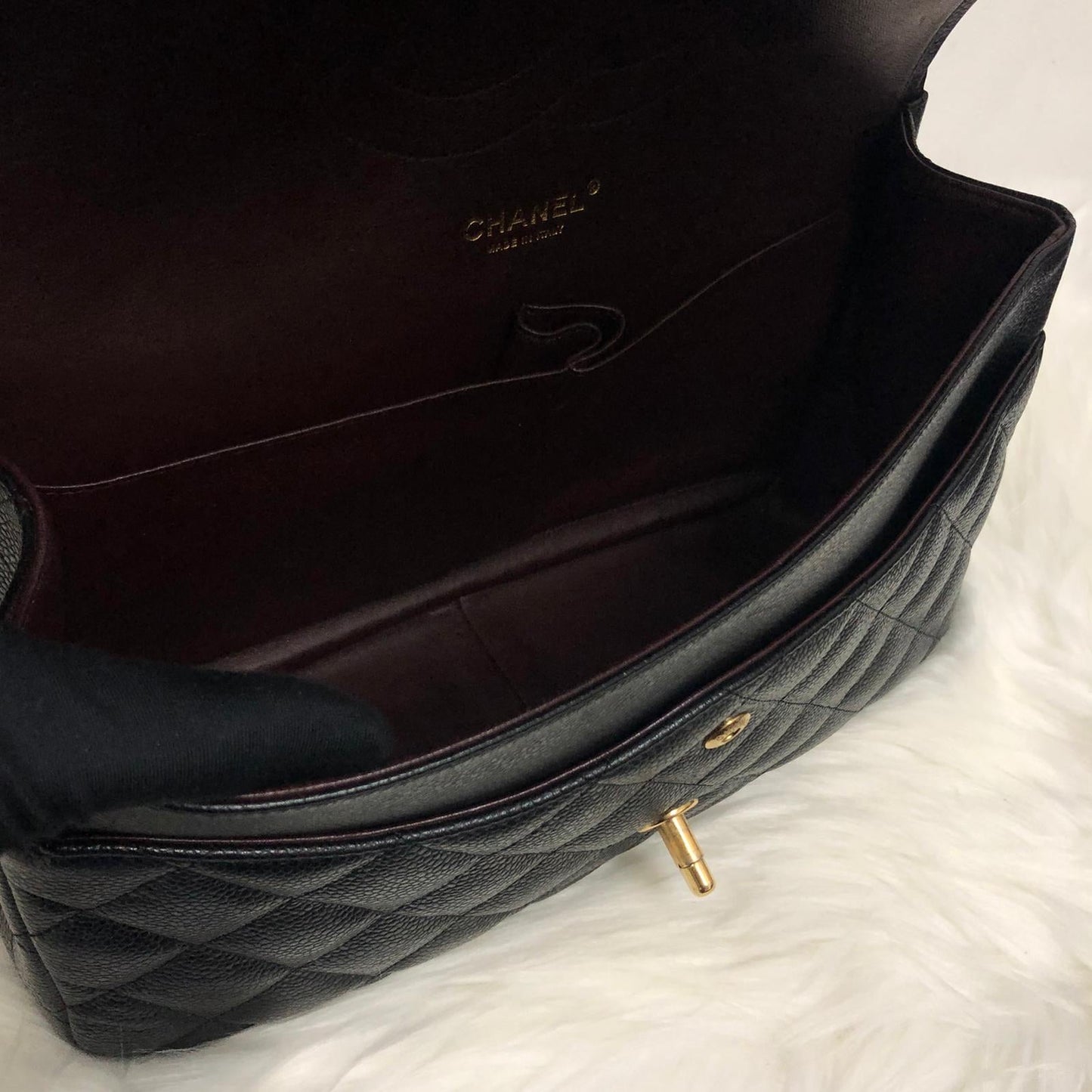 Classic Double Flap Jumbo Bag in Black Caviar with GHW