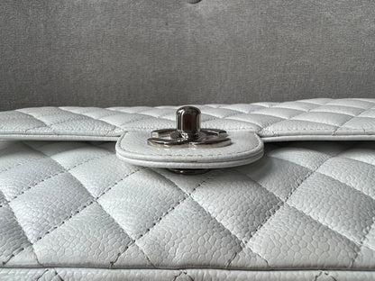 Chanel Medium Classic Flap in White Caviar (RRP £8,530)