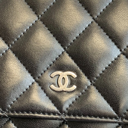 WOC Wallet on Chain Lambskin Black SHW