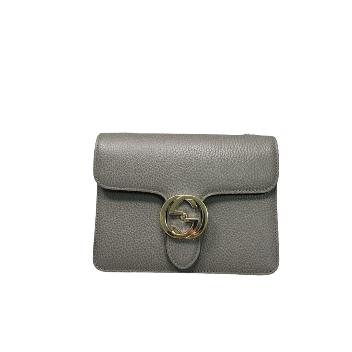 Gucci Small Interlocking GG Calfskin Grey GHW