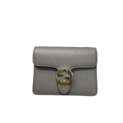 Gucci Small Interlocking GG Calfskin Grey GHW