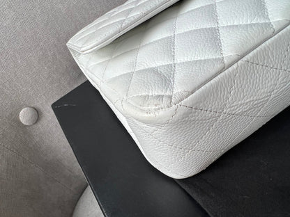 Chanel Medium Classic Flap in White Caviar (RRP £8,530)