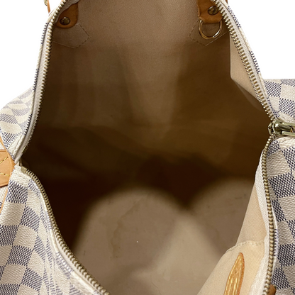 Louis-Vuitton Damier Azur Speedy 35 White GHW