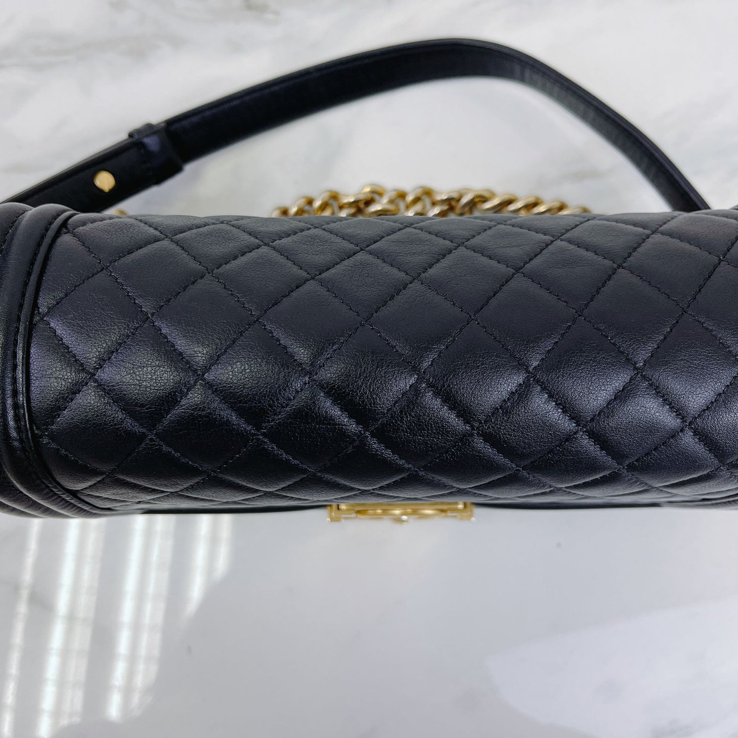 Boy Medium Calfskin Black GHW