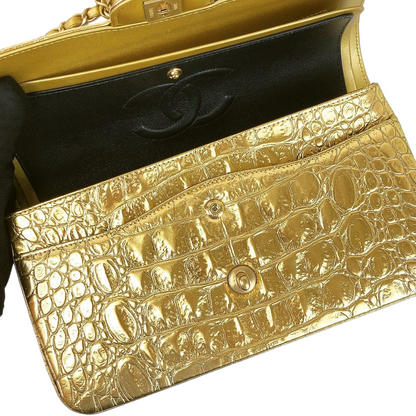Embossed Calfskin Medium Classic Gold GHW
