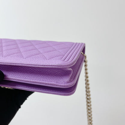 Boy Wallet on Chain Caviar Lilac LGHW