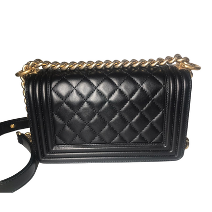 Small Boy Lambskin Black GHW