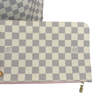 Louis-Vuitton Damier Azur Neverfull MM White GHW