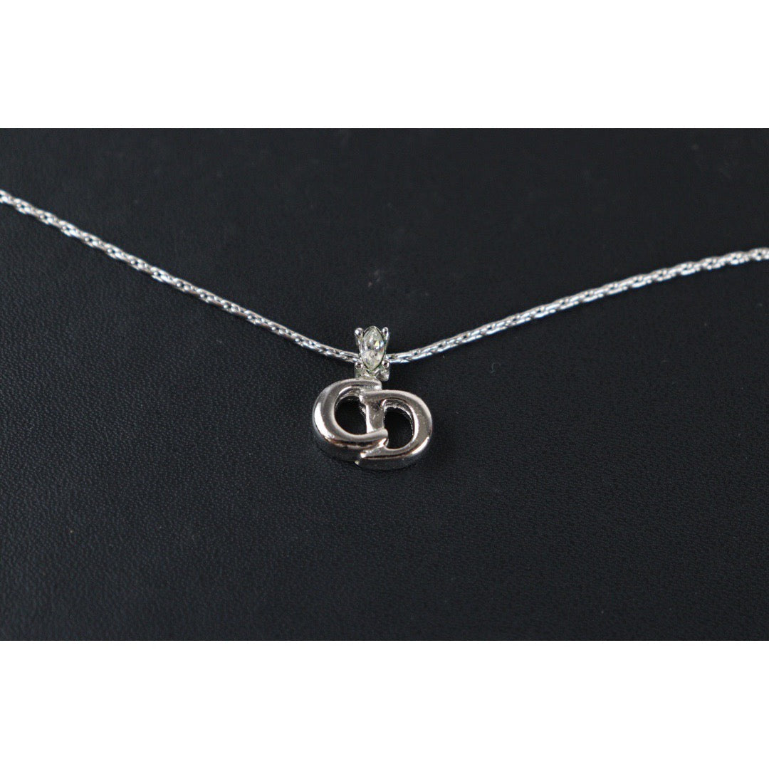 Rank A ｜ Dior Vintage CD Necklace Silver ｜V23071418