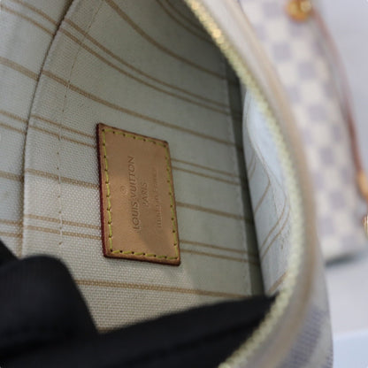 Louis-Vuitton Neverfull PM Damier Azure Canvas White GHW