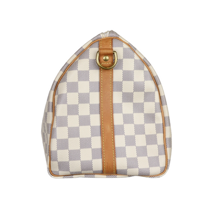 Louis-Vuitton Monogram Speedy Bandouliere 30 Damier Azure