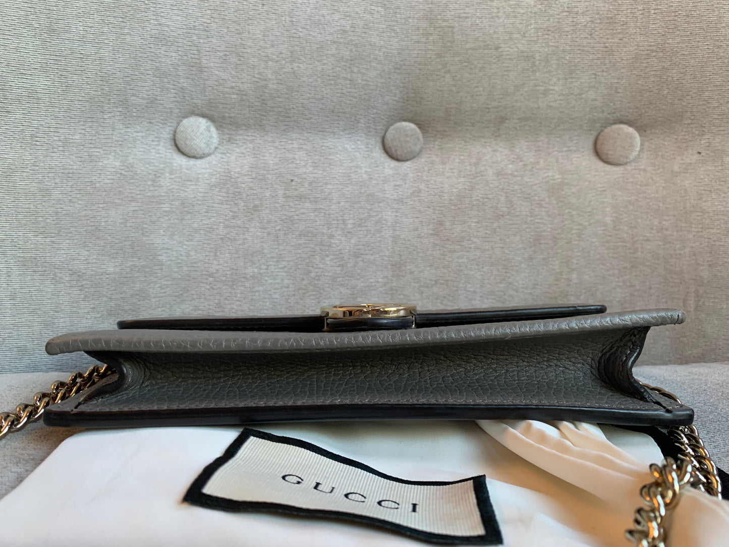 Gucci Dollar Grey Interlocking Chain Wallet