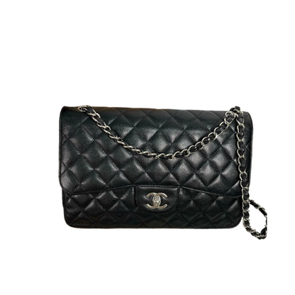 Jumbo Classic Double Flap Caviar Black GHW