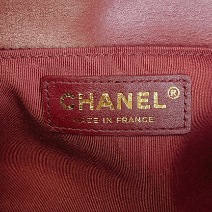 Quilted Old Medium Boy Calfskin Dark Red GHW
