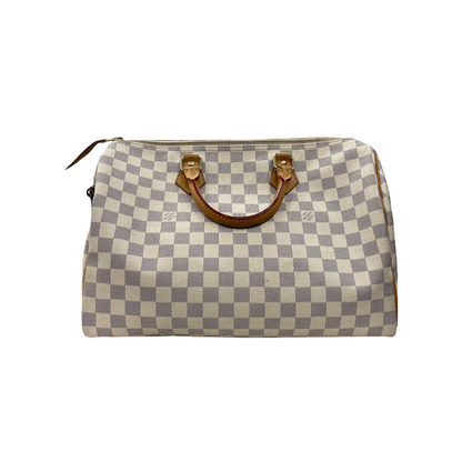 Louis-Vuitton Damier Azur Speedy 35 White GHW