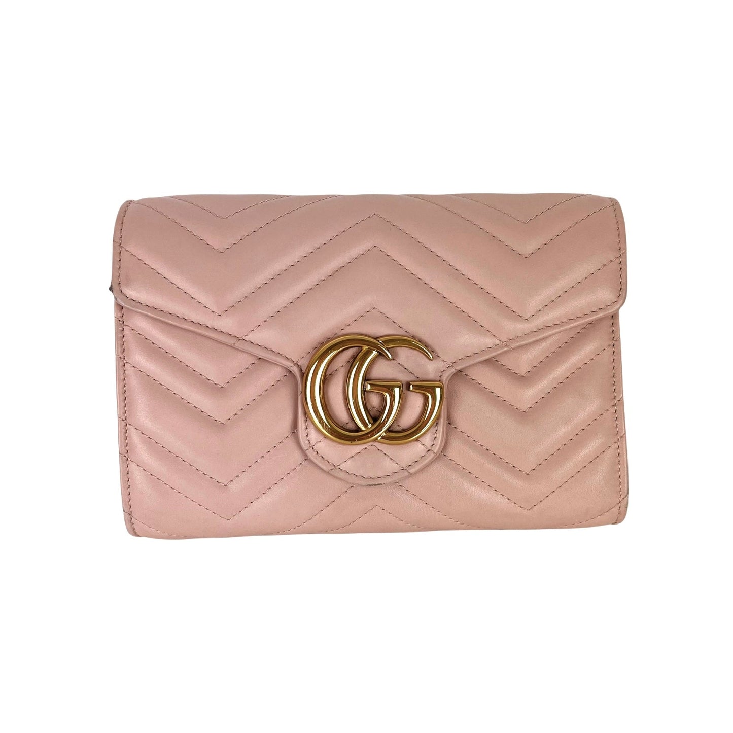 Gucci Marmont Pink WOC with GHW