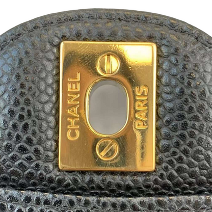 Medium Classic Flap Caviar Black GHW