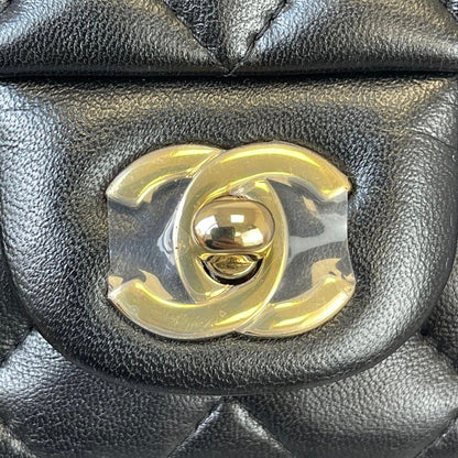 Classic Flap Square Mini Lambskin Black GHW