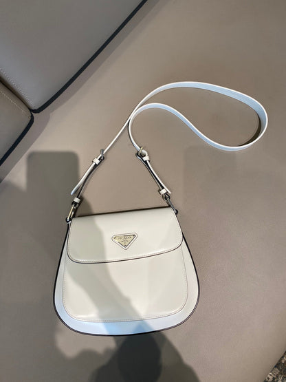 Prada Cleo brushed Leather Shoulder Bag With Flap