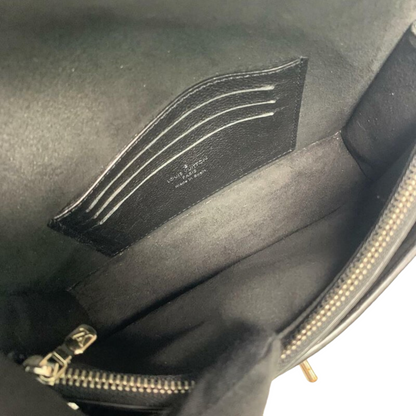 Louis-Vuitton Mylockme Chain Pochette Leather Black SHW
