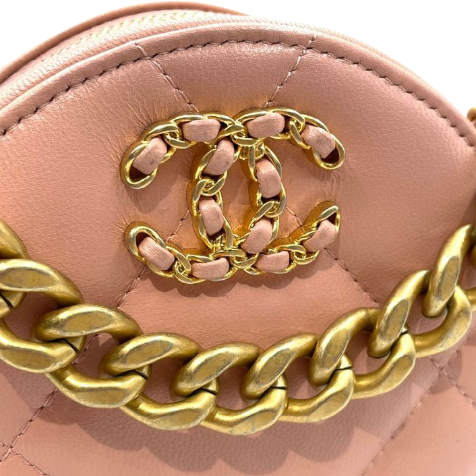 19 round clutch with chain Pink