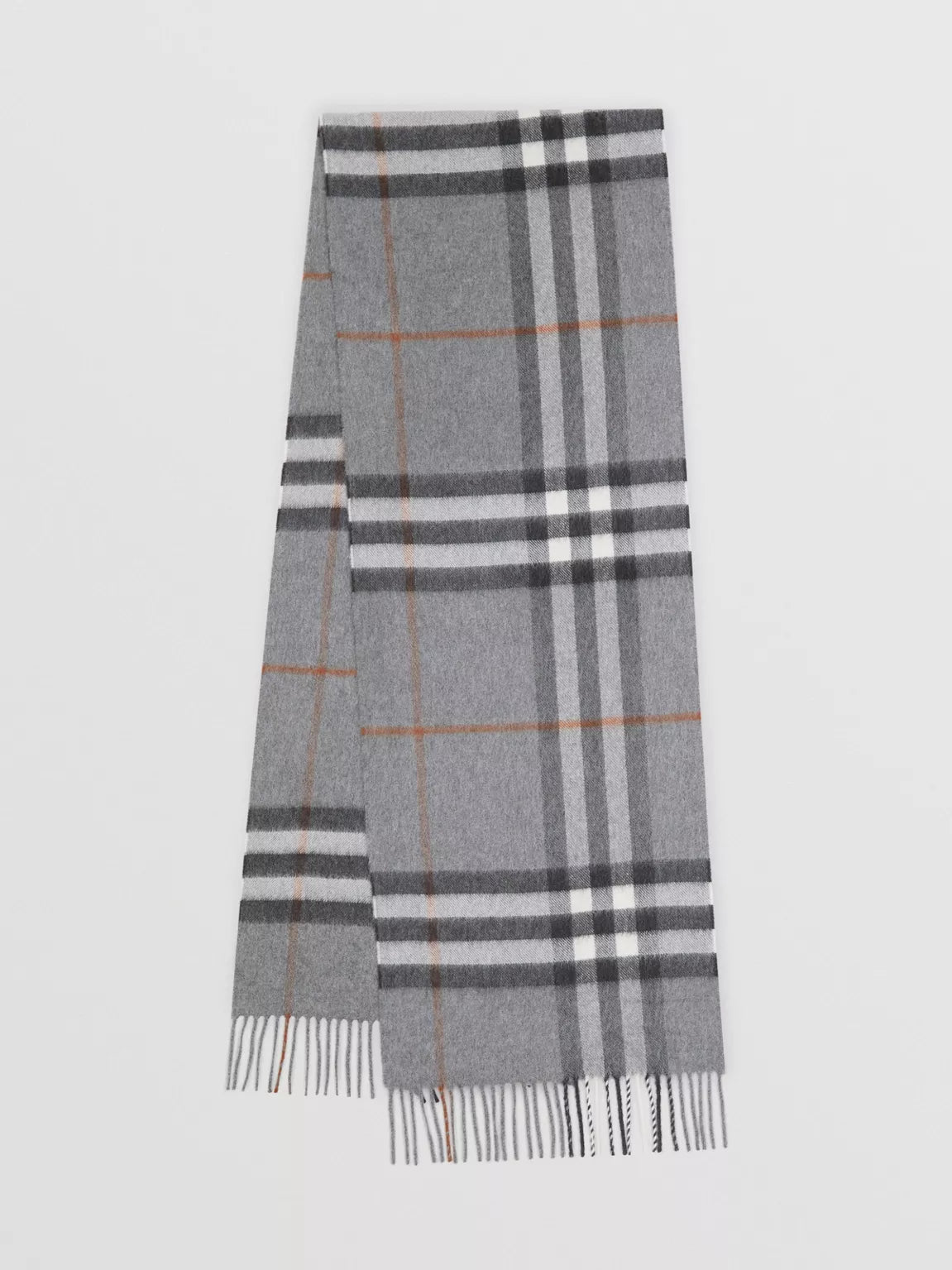 Burberry Classic Check Grey Cashmere Scarf (RRP £390)