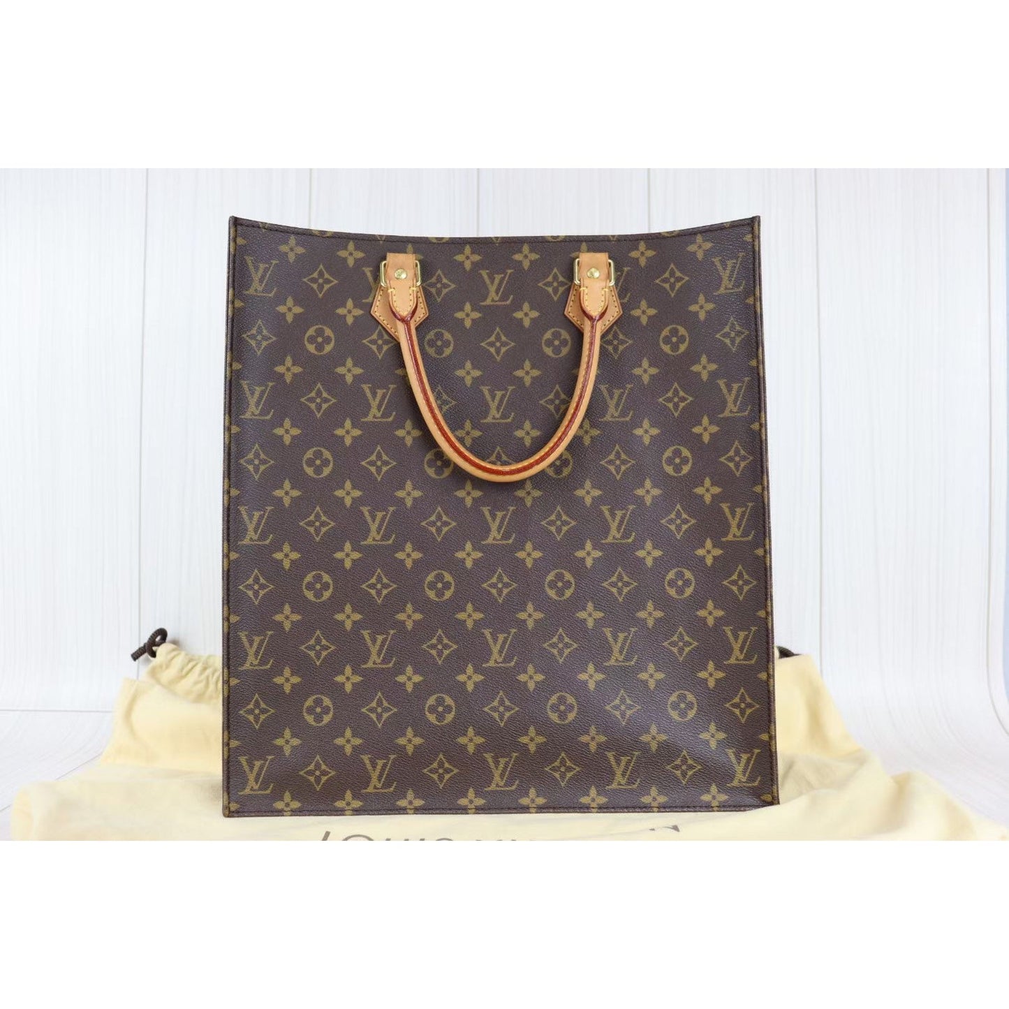 Rank A ｜ LV Monogram Sac Plat Tote Bag ｜073013