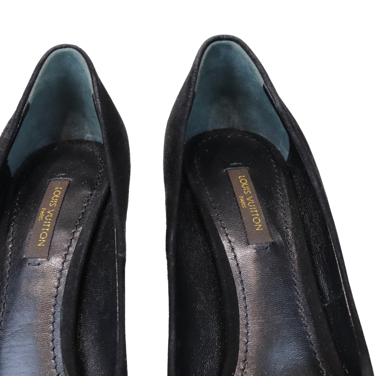 Louis-Vuitton Peep Toe Pump Black Suede GHW 36