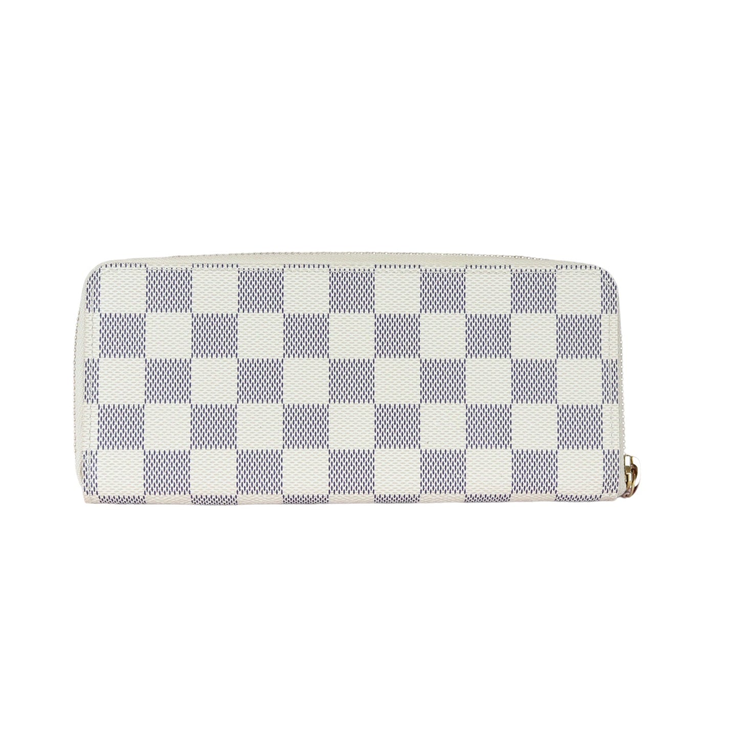 Louis-Vuitton Clemence Wallet Damier Azure Canvas White GHW