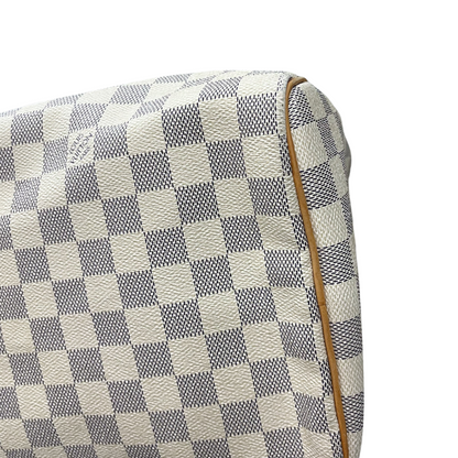 Louis-Vuitton Damier Azur Speedy 35 White GHW